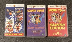 Warner Bros Looney Tunes VHS Video Tape Bundle X 6 Including Taz Space Jam - Picture 1 of 3