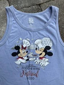 🍷Disney Mickey & Minnie Mouse Tank Top Women Epcot Food & Wine Festival Medium - Picture 1 of 2