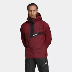 $380 CHAQUETA ANORAK ADIDAS TERREX PRIMEKNIT RAIN.RDY IMPERMEABLE ROJA HE2294 GRANDE - Imagen 1 de 6