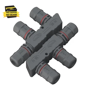 M16 Waterproof Connector IP67 Outdoor Electrical Splitter Plug for 2Pin Cables L - Picture 1 of 3
