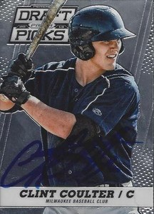 Clint Coulter Milwaukee Brewers 2013 Panini Draft Pick Signed Card 