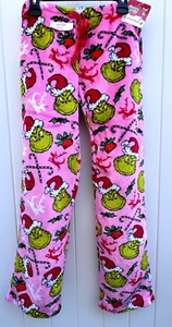 THE GRINCH Candy Cane Reindeer Gifts FLEECE LOUNGE PAJAMA PANTS Ladies XS S M L - Picture 1 of 5