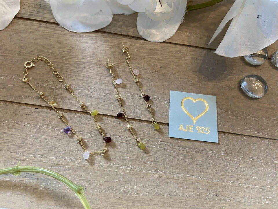 Armband 925 Silber vergoldet Amazing Endless Sterlingsilber Ohrringe Konfetti - Bild 1 von 1