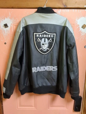 Vintage Carl Banks Oakland Raiders Leather Jacket - Size 2XL Las Vegas LA Cover