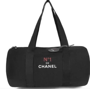 Chanel Novelty Cosmetic Canvas Boston Bag Shoulder Bag Black 40×22×22cm - Picture 1 of 8