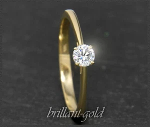 Brillant Damen Diamant 585 Gold Ring 0,35ct, Top Wesselton & Si; Solitärring - Bild 1 von 9