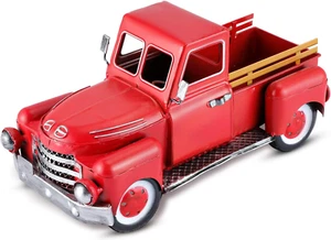 Vintage Red Truck Decor, Farmhouse Metal Outdoor/Indoor Pickup Planter, Christma - Picture 1 of 9