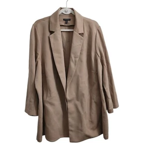 Eileen Fisher Jacket 3X Tan Bramble Flex Tencel Notch Collar Ponte Italian Yarn - Picture 1 of 8