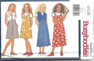 UNCUT Vintage Butterick SEWING Pattern Girls Vest Top Dress OOP 4420 NEW SEW FF - Picture 1 of 2