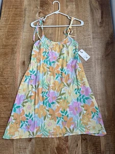 Billabong Vestito Donna Your Love Slip Mini Floreale Cravatta Spalline Piccolo/8 Spiaggia - Foto 1 di 10