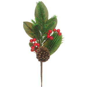 Allstate 20" Red Berry and Pine with Pine Cone Artificial Christmas Spray - Picture 1 of 1