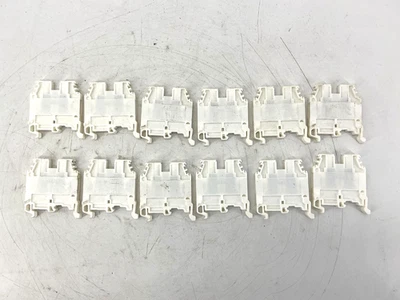 Lot of 12 New ABB Entrelec M4/6-WHITE Terminal Block 22AWG 30A 600VAC M4/6 - Image 1 of 4