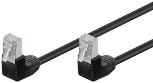3x kabel sieciowy CAT 5e, kątowy 90°, U/UTP; CAT 5-0300 U/UTP (2x90°) czarny 3m - Zdjęcie 1 z 1
