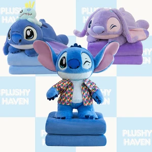 Soft 2 in 1 Cushion Plush Pillow Set 22" Blanket 63"x43" Cartoon Characters - Picture 1 of 59