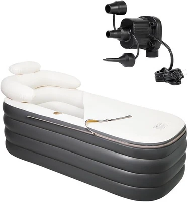 Inflatable Bathtub, Portable Bathtub Adult with Electric Air Pump, Gray - Image 1 of 4