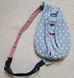 KAVU Rope Sling Bag Crossbody Backpack Purse Gray Owl - Picture 1 of 16