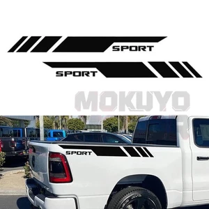 For Dodge Sport Matte Black Truck Bed Side Decal Sticker 2PCS - Picture 1 of 3