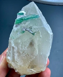 1010 Cts Indicolite Tourmaline Crystal With Quartz Specimen From Afghanistan. - Picture 1 of 9