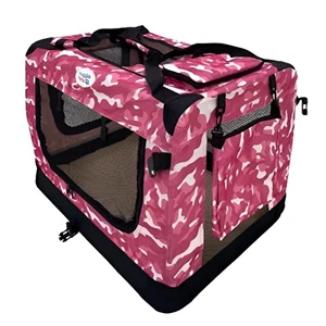 HugglePets Fabric Dog Crate Puppy Carrier - Cat Travel Cage Carry Pet Bag 4 Size - Picture 1 of 73
