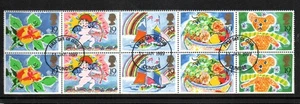 GB USED 1989 SG1423-1427 GREETINGS STAMPS FDI BLOCK OF 10 - Picture 1 of 1