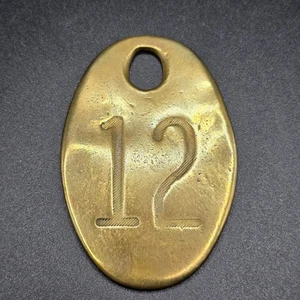 Vintage Messing Milchvieh Kuh doppelseitiges Etikett #12 - Bild 1 von 4