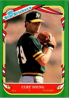 1987 Fleer Star Stickers Curt Young #129 Oakland Athletics Baseball Card - Image 1 of 2