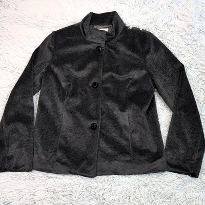 Chaqueta Laura Ashley Mujer S Abrigo Negro Abotonado Informal Cómoda Suave Preppy Foto 1 de 4