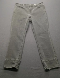 Jeans Jill donna 6 verde vestibilità autentica cropped denim elasticizzato vita media - Foto 1 di 7