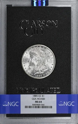 1885-CC $1 GSA NGC MS64 Morgan Silver Dollar w/ Box & COA 8409800-046 - Image 1 of 3