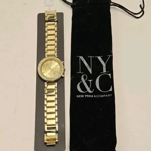 Nuevo reloj para mujer NY&C tono dorado funcionando 8" - Imagen 1 de 10