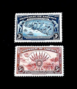 LIBERIA Stamp Lot - 1940 Commonwealth Centenary Sn 277-78 MLH r54π₯ - Picture 1 of 2