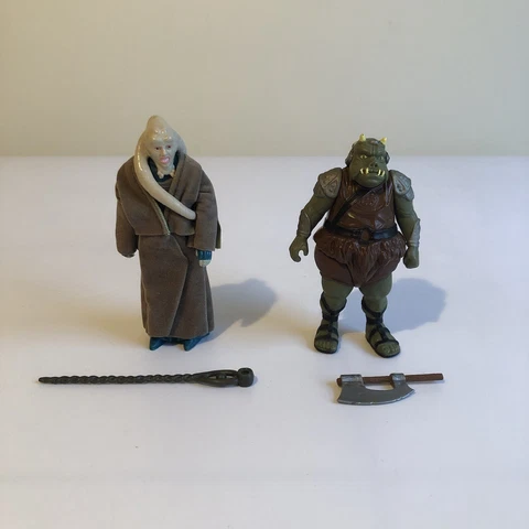 2 1983 Vintage Star Wars Action Figures Complete Bib Fortuna Gamorrean Guard OG Cover