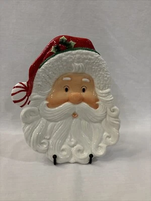 Fitz & Floyd “Peppermint Santa” Cookie Tray/Wall Hanging 2008 - Image 1 of 4