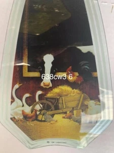 OK LIGHTING TOUCH LAMP REPLACEMENT GLASS 1 Panel Cow Rooster Chickens - Picture 1 of 2
