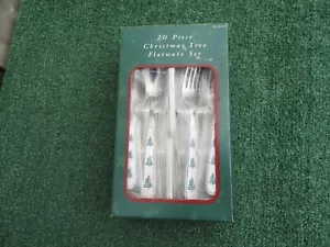 Brand New Oneida 20 Piece 3 Christmas Tree Flatware Utensil Silverware Set Furio - Picture 1 of 10
