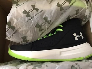 Zapatos de baloncesto Under Armour Mid Torch para niños talla 6 negros verdes neón - Imagen 1 de 8