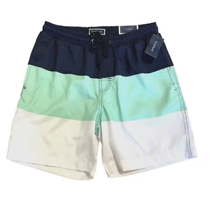 Club Room Men's Quick-Dry Performance Colorblocked 7" Swim Trunks Navy/Green S - Picture 1 of 3