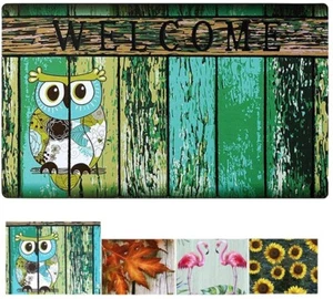 Owl Print Welcome Doormat Decorative Entrance Floor Mat Indoor Front Door Mat... - Picture 1 of 7