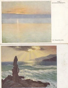 Eduard Kasparides Lot 2 Artist Postcard Ancient Sunset Art Art 2209078 - Picture 1 of 2