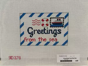 Greetings from the Sea Mini Letter (RD378) Rachel Donley Needlepoint Canvas - Picture 1 of 1