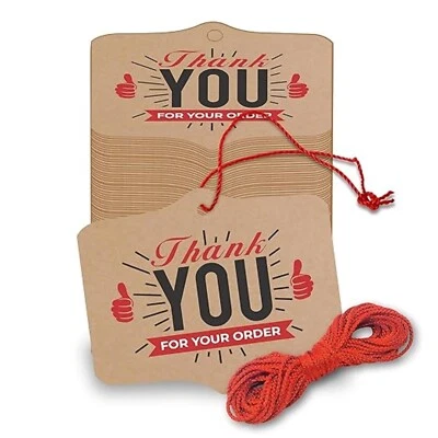 Personalized Kraft Tags with Thread | Handmade with Love | Return Gift Decor - Image 1 of 4