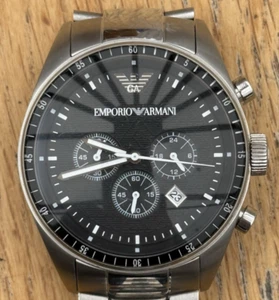 Reloj cronógrafo para hombre Emporio Armani AR0585 negro/plateado - Imagen 1 de 6