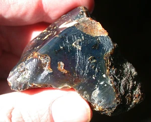 Beautiful Deep Blue AMBER Fossil Gemstone Large 29 gram Piece - Picture 1 of 7
