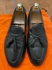Men's Black Leather New & Lingwood Tassled Loafers / Shoes Size 12