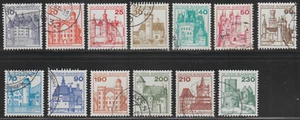 Germany 1977-79 SC# 1231 - 1242 - Castles - Complete set of 13 stamps Used # 260 - Picture 1 of 2