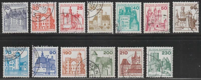 Germany 1977-79 SC# 1231 - 1242 - Castles - Complete set of 13 stamps Used # 260 - Image 1 of 2