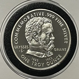 Ulysses S Grant Union Rare Civil War Proof Coin 1 Troy Oz .999 Fine Silver Round - Picture 1 of 12
