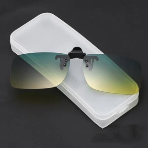 Day Night Vision Polarized UV400 Sunglasses Clip Anti-Glare Driving Glasses Clip - Picture 1 of 6