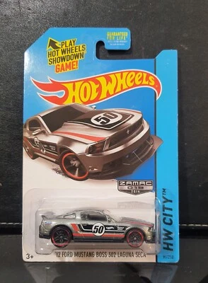 Hot Wheels Zamac _ 2014 #018 _ 1/64 _ '12 Ford Mustang Boss 302 Laguna / HW City - Photo 1/3