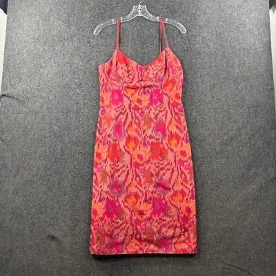 Vestido vintage Nanette Lepore para mujer 6 estampado rojo 100 % seda sin mangas Foto 1 de 4